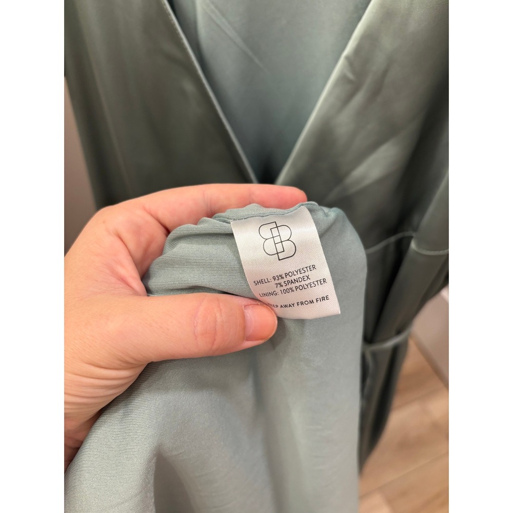 Baltic Born Vara Satin Maxi Wrap Dress Womens XL Eucalyptus Event Wedding Party - Picture 4 of 6